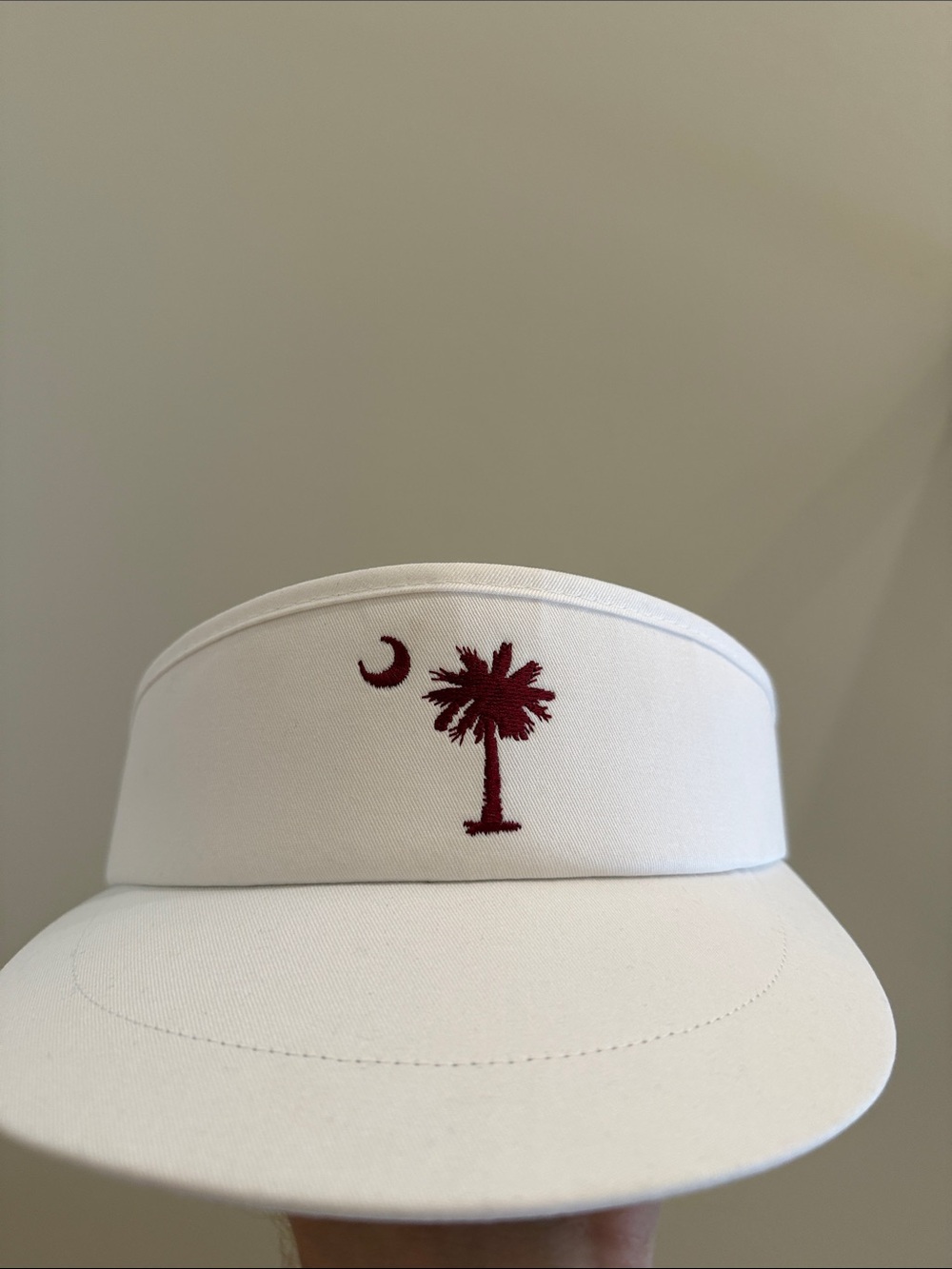 Imperial South Carolina Palmetto Moon Golf Tour Visor White Garnet Made USA